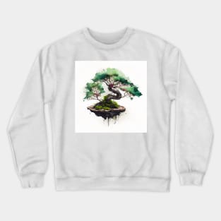 Watercolor Green Bonsai Tree Crewneck Sweatshirt